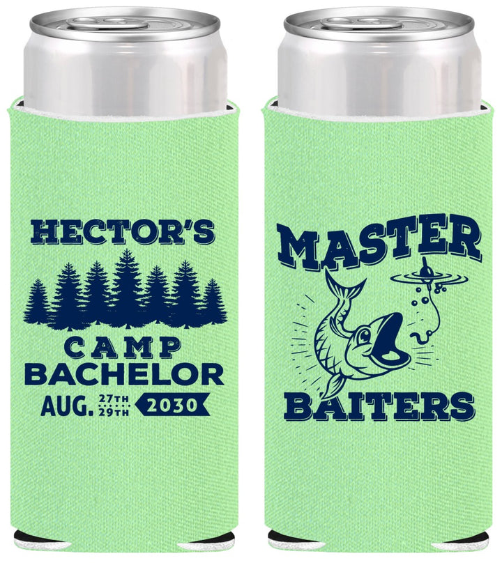Personalized Bachelor Party Slim Can Coolers - Fishing | 40081