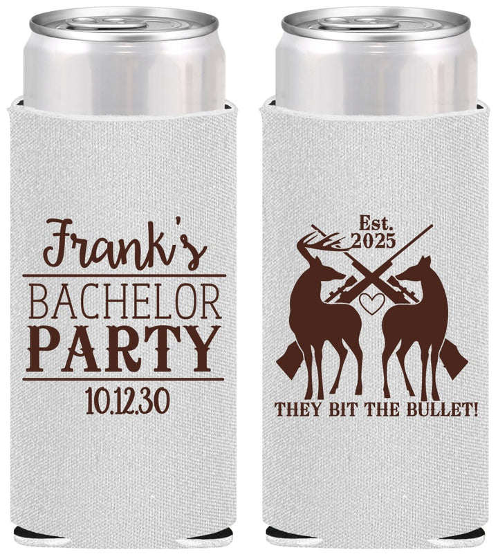 Personalized Bachelor Party Slim Can Coolers - Hunting | 40083