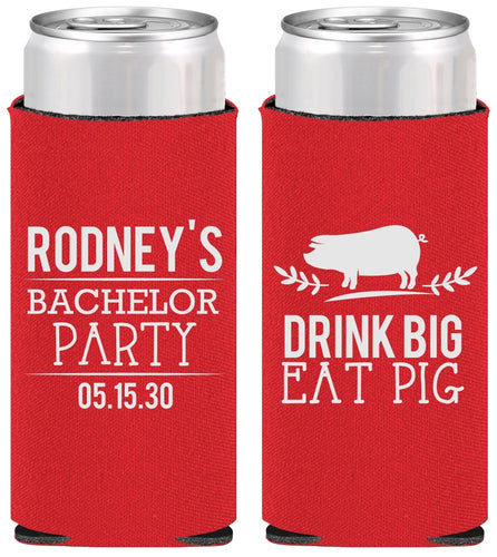 Personalized Bachelor Party Slim Can Coolers - Bbq | 40088