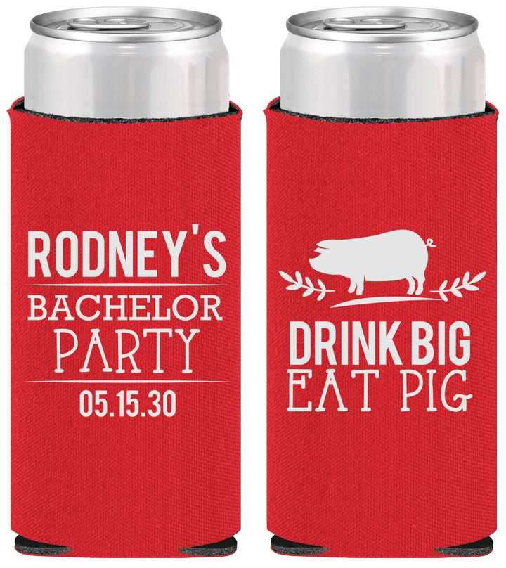 Personalized Bachelor Party Slim Can Coolers - Bbq | 40088
