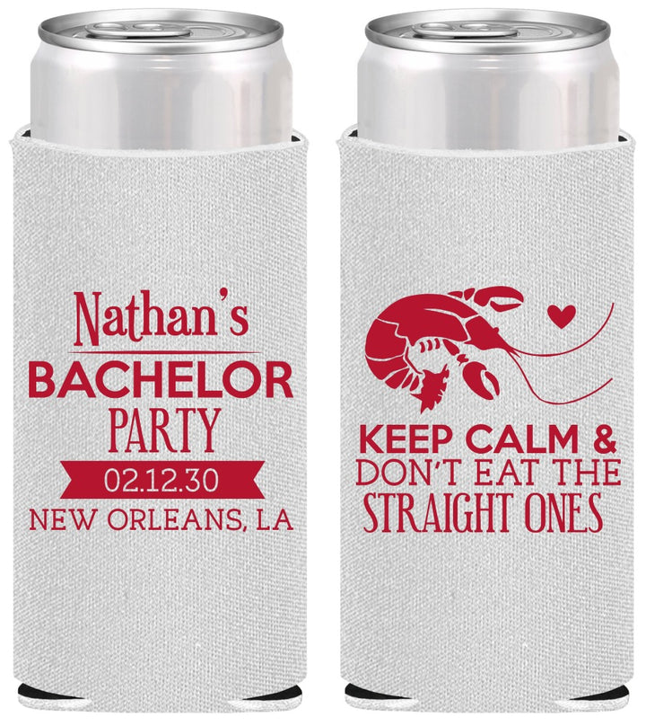 Personalized Bachelor Party Slim Can Coolers - Crawfish Boil | 40094