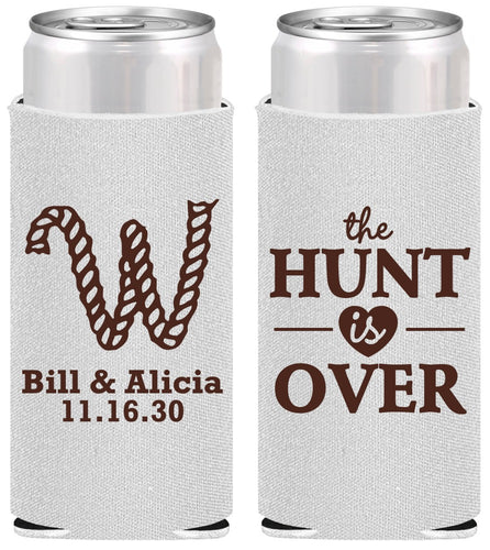 Personalized Wedding Slim Can Coolers - Monogram Hunt Is Over | 406