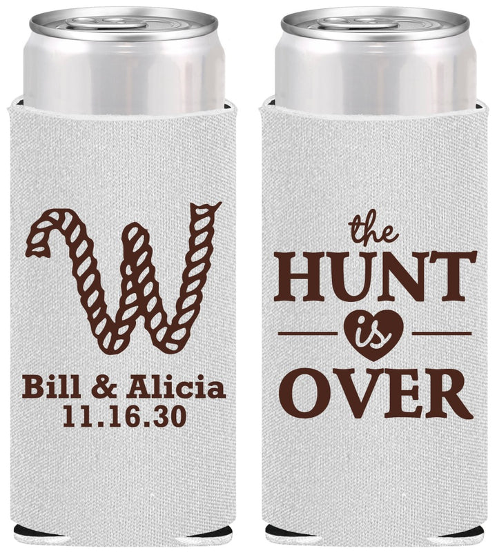 Personalized Wedding Slim Can Coolers - Monogram Hunt Is Over | 406