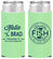 Personalized Wedding Slim Can Coolers - Two Less Fish In The Sea | 421