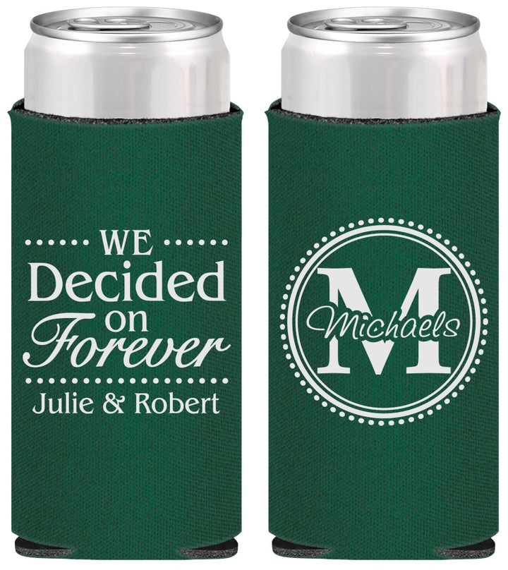 Personalized Wedding Slim Can Coolers - Monogram | 435