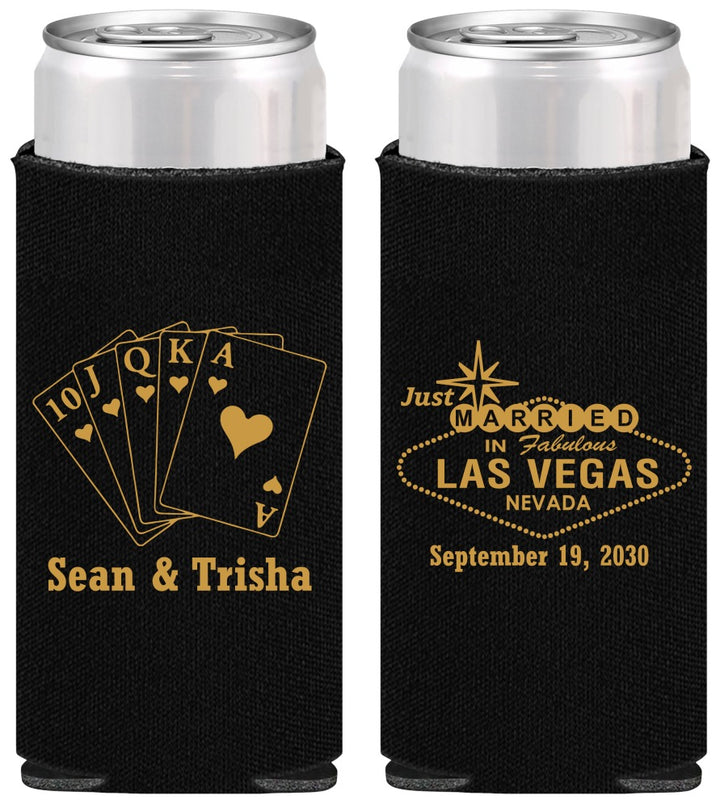 Personalized Wedding Slim Can Coolers - Las Vegas | 453