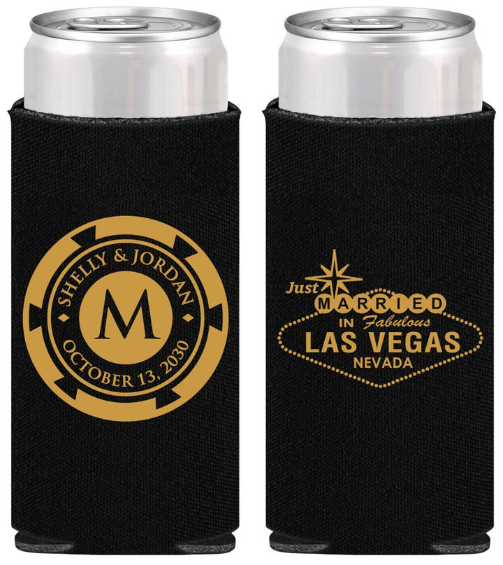 Personalized Wedding Slim Can Coolers - Las Vegas | 454