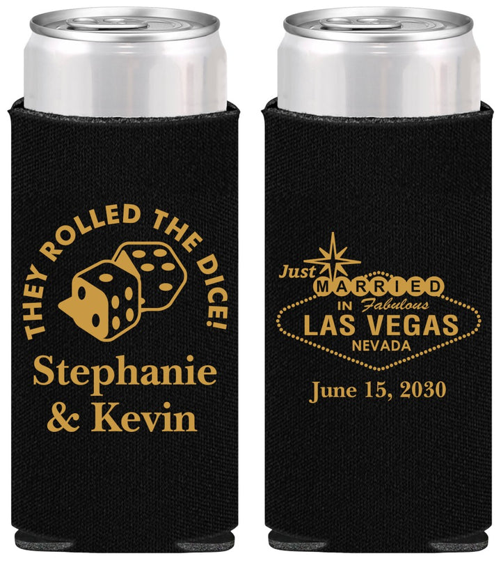 Personalized Wedding Slim Can Coolers - Las Vegas | 455