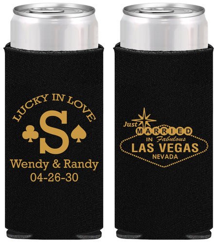 Personalized Wedding Slim Can Coolers - Las Vegas | 456