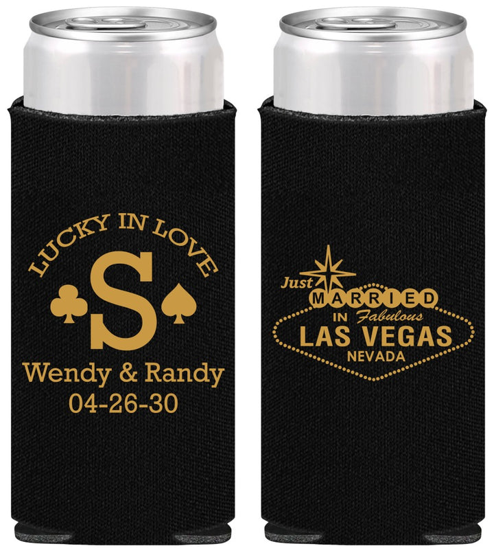 Personalized Wedding Slim Can Coolers - Las Vegas | 456