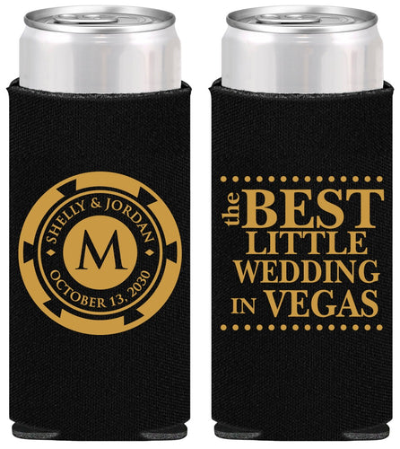 Personalized Wedding Slim Can Coolers - Las Vegas | 457