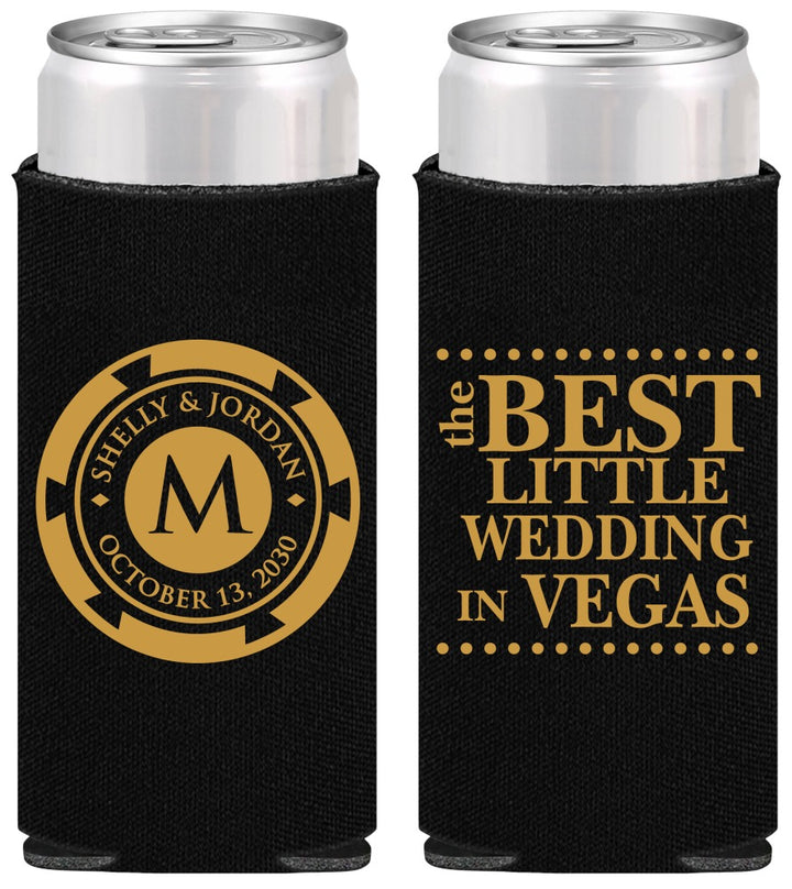 Personalized Wedding Slim Can Coolers - Las Vegas | 457