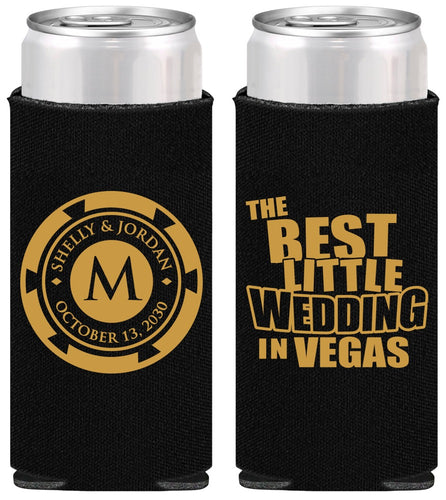 Personalized Wedding Slim Can Coolers - Las Vegas | 458