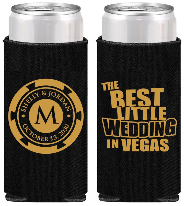Personalized Wedding Slim Can Coolers - Las Vegas | 458