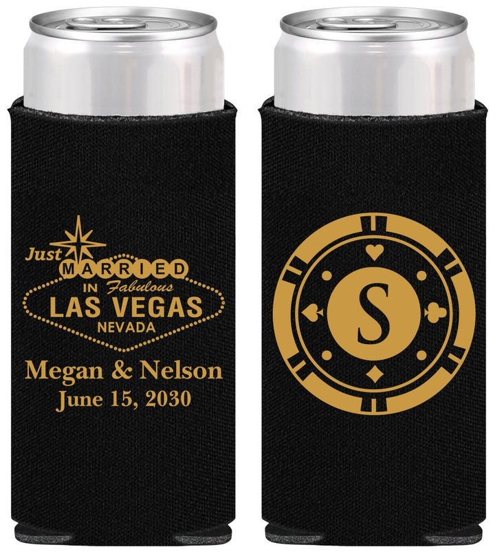 Personalized Wedding Slim Can Coolers - Las Vegas | 459