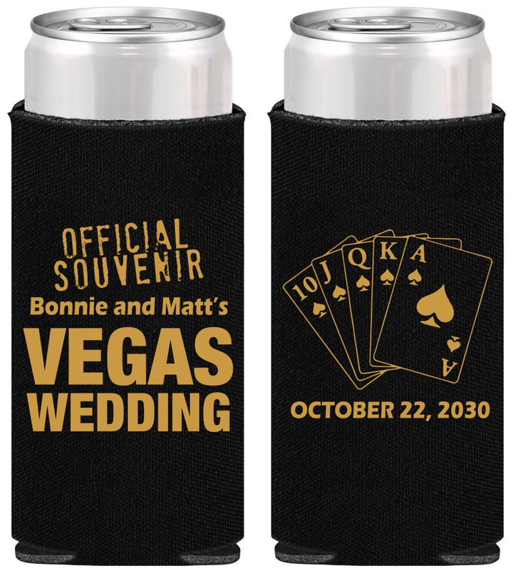 Personalized Wedding Slim Can Coolers - Las Vegas | 465