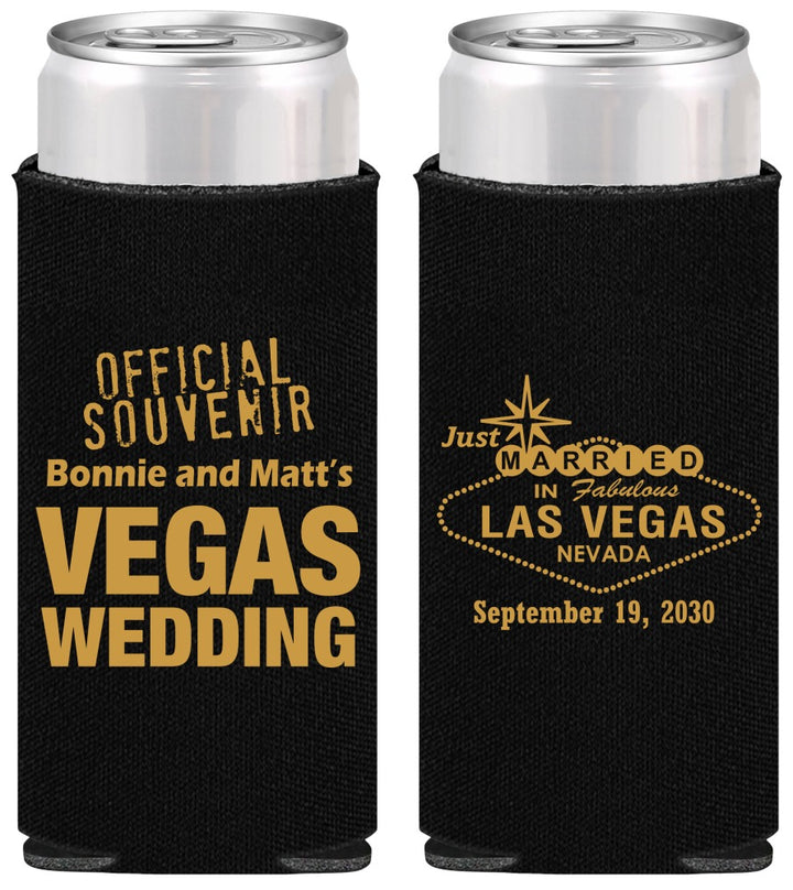 Personalized Wedding Slim Can Coolers - Las Vegas | 466