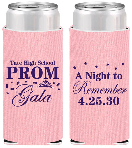 Personalized Prom Slim Can Coolers - A Night To Remember | 50003
