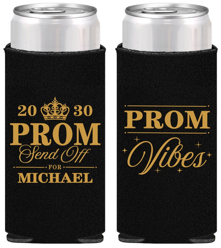 Personalized Prom Slim Can Coolers - Send Off | 50005