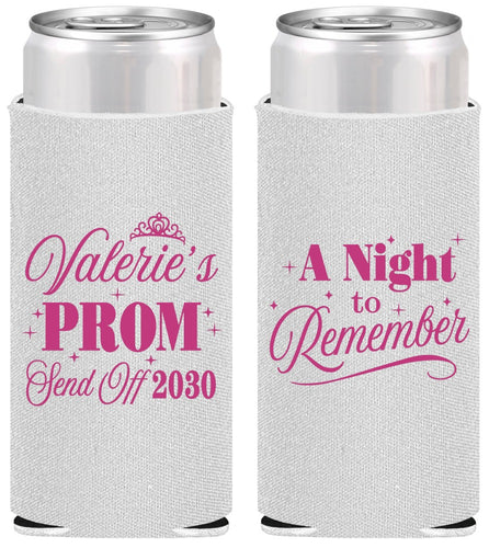 Personalized Prom Slim Can Coolers - Send Off | 50006