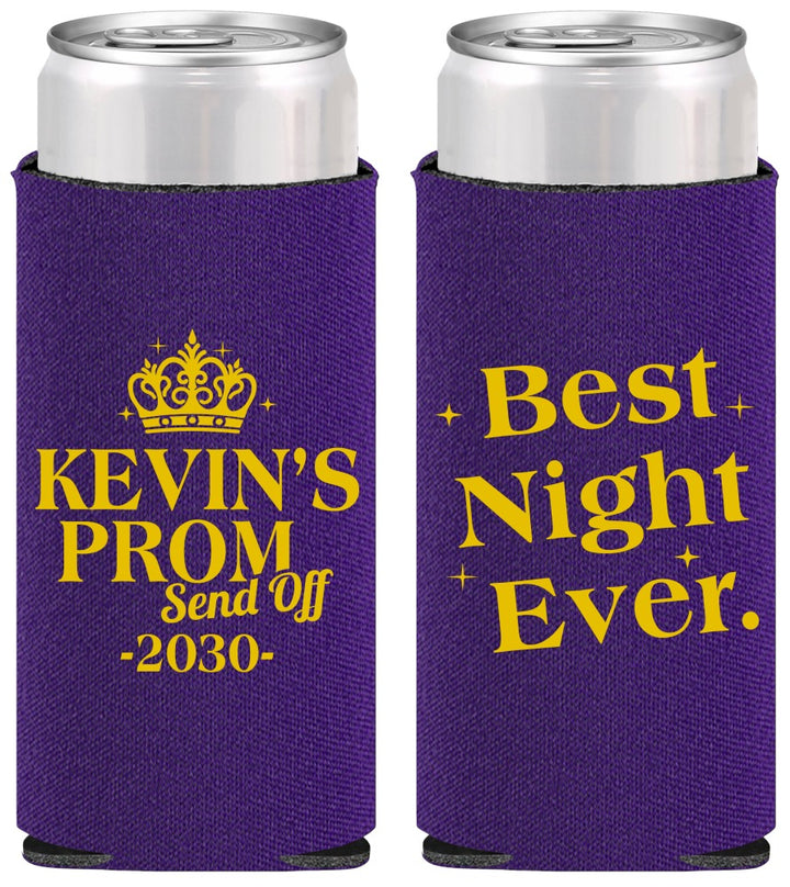 Personalized Prom Slim Can Coolers - Send Off | 50009