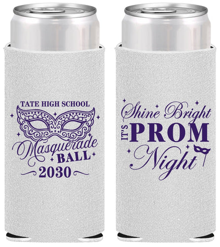 Personalized Prom Slim Can Coolers - Masquerade Ball | 50010