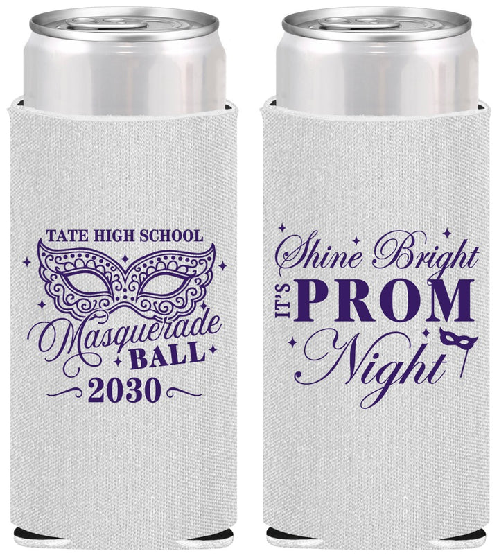 Personalized Prom Slim Can Coolers - Masquerade Ball | 50010