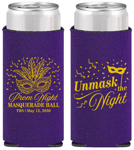 Personalized Prom Slim Can Coolers - Masquerade Ball | 50011