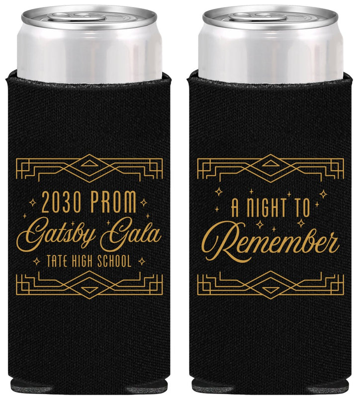 Personalized Prom Slim Can Coolers - Gatsby Gala | 50012