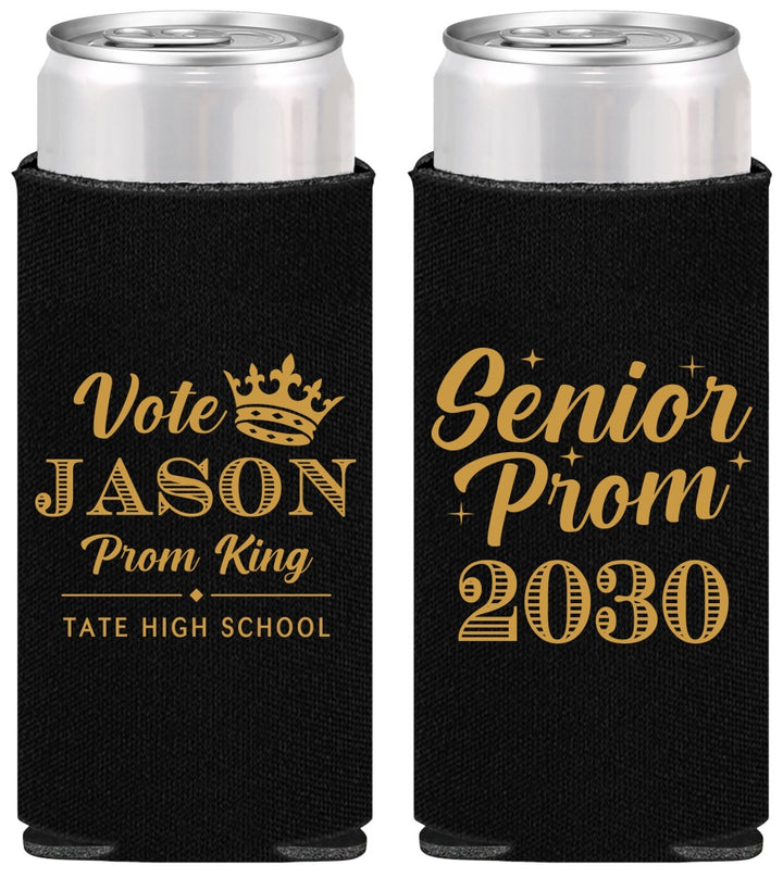 Personalized Prom Slim Can Coolers - King Vote | 50019