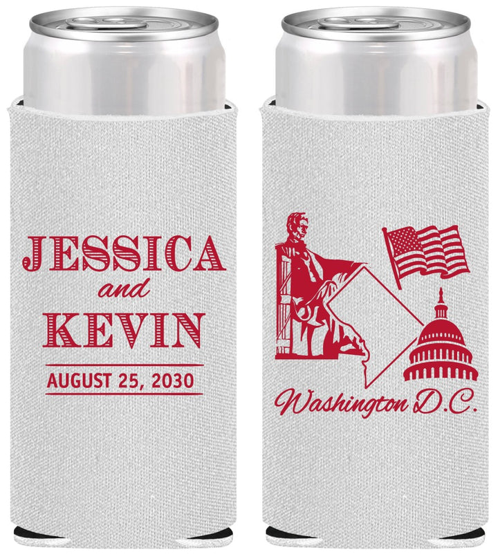 Personalized Wedding Slim Can Coolers - Washington Dc | 501