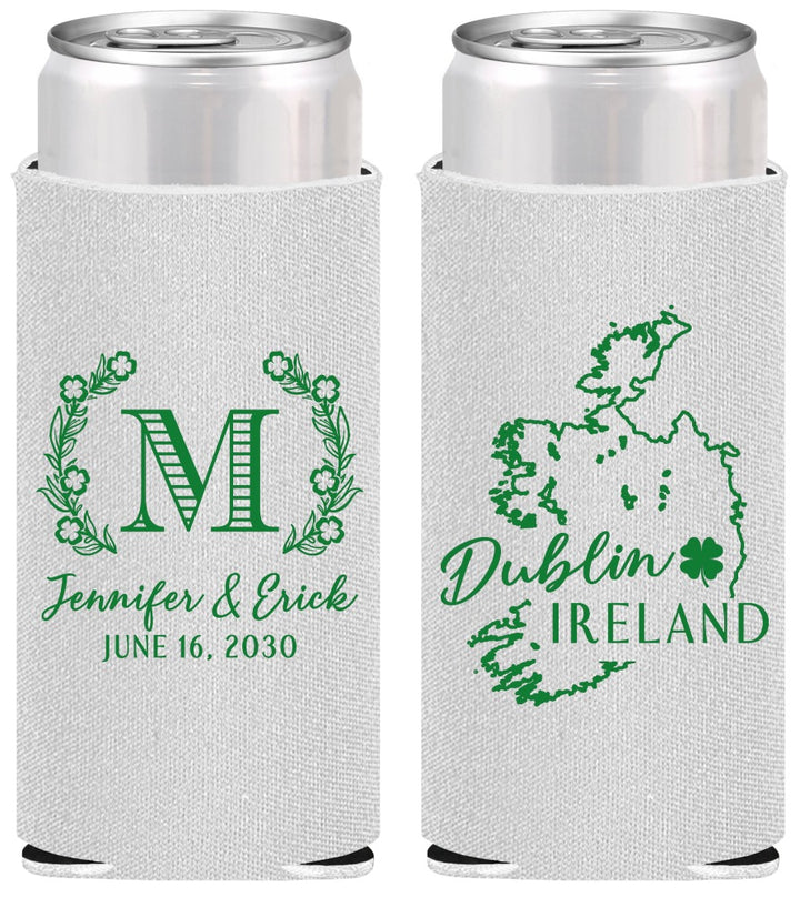 Personalized Wedding Slim Can Coolers - Ireland | 528
