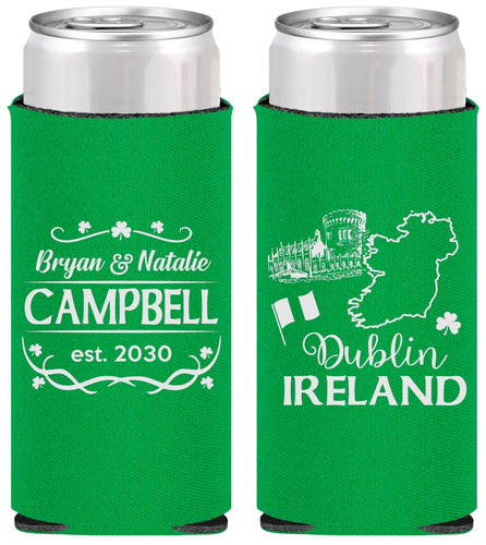 Personalized Wedding Slim Can Coolers - Ireland | 529