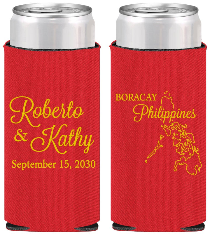 Personalized Wedding Slim Can Coolers - Philippines | 536