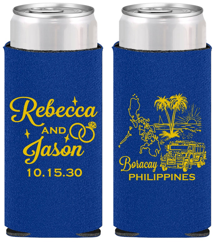 Personalized Wedding Slim Can Coolers - Philippines | 537