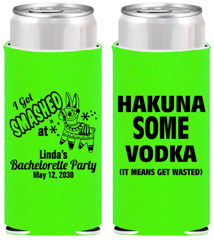 Personalized Bachelorette Slim Can Coolers - Mexico Fiesta | 60008