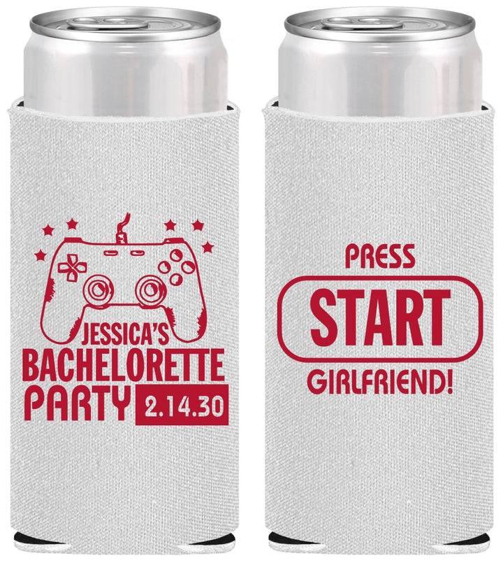 Personalized Bachelorette Slim Can Coolers - Video Games | 60009