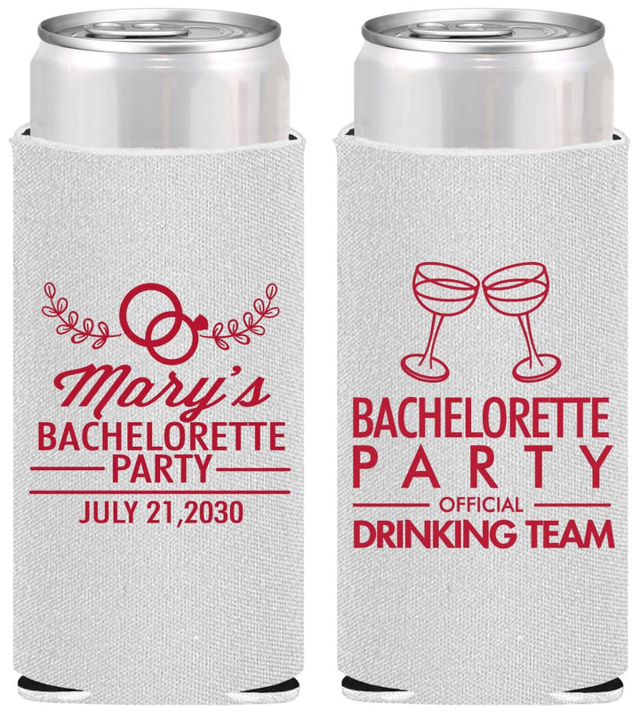Personalized Bachelorette Slim Can Coolers - Official Drink Team | 60017
