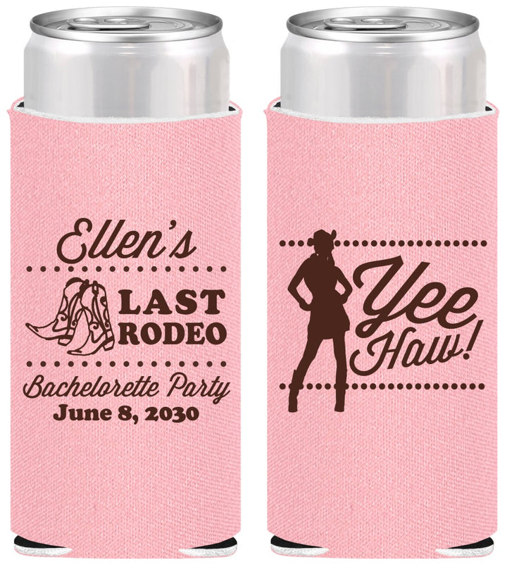 Personalized Bachelorette Slim Can Coolers - Last Rodeo | 60021