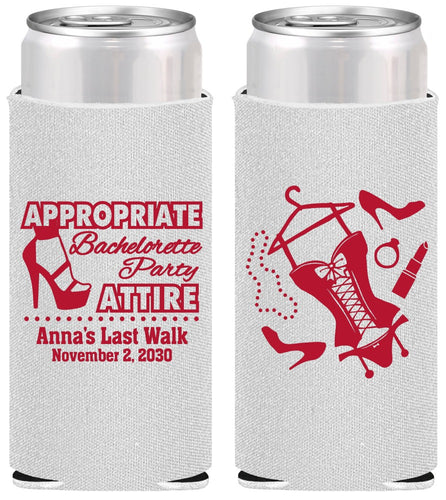 Personalized Bachelorette Slim Can Coolers - Last Walk | 60032