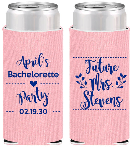Personalized Bachelorette Slim Can Coolers - Future Mrs | 60037