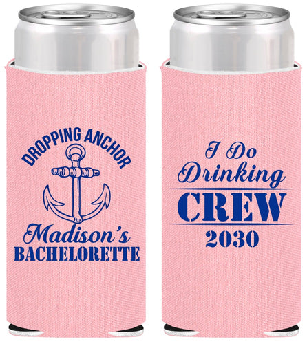 Personalized Bachelorette Slim Can Coolers - I Do Drinking Team | 60038
