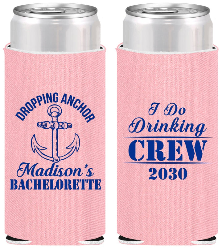 Personalized Bachelorette Slim Can Coolers - I Do Drinking Team | 60038