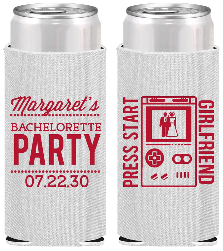 Personalized Bachelorette Slim Can Coolers - Video Games | 60039