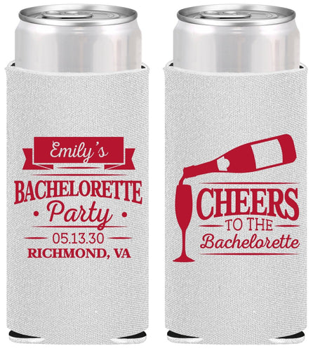 Personalized Bachelorette Slim Can Coolers - Cheers | 60052