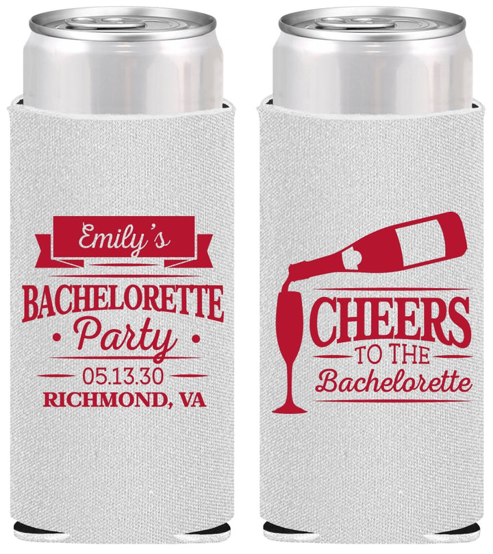 Personalized Bachelorette Slim Can Coolers - Cheers | 60052