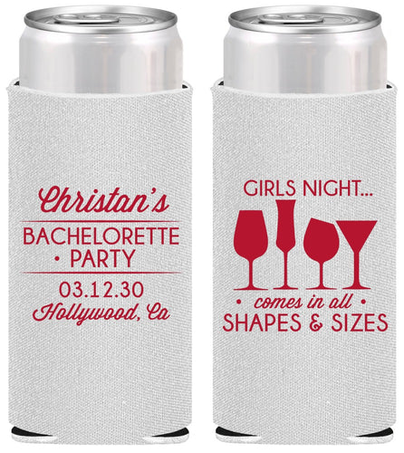 Personalized Bachelorette Slim Can Coolers - Girls Night | 60054