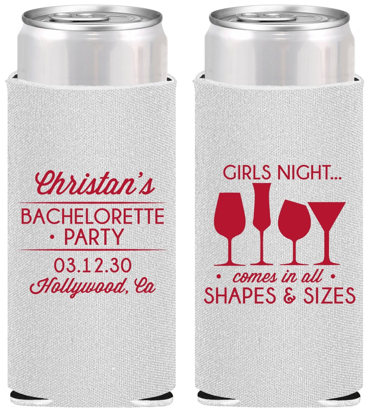 Personalized Bachelorette Slim Can Coolers - Girls Night | 60054