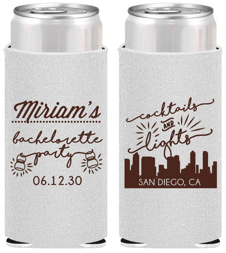 Personalized Bachelorette Slim Can Coolers - San Diego | 60067