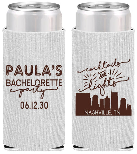 Personalized Bachelorette Slim Can Coolers - Nashville | 60068